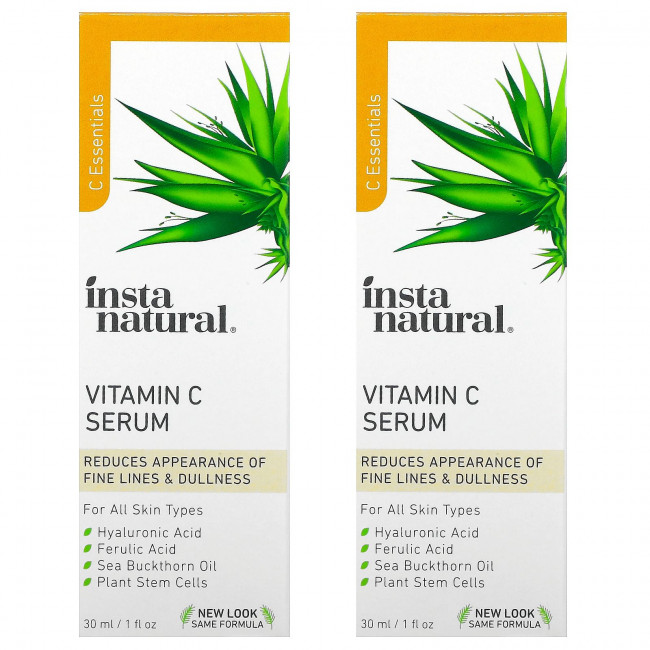 InstaNatural, набор для ухода за кожей, сыворотка с витамином С, 2 упаковки, каждая по 30 мл (1 жидк. унция) InstaNatural, набор для ухода за кожей, сыворотка с витамином С, 2 упаковки, каждая по 30 мл (1 жидк. унция)