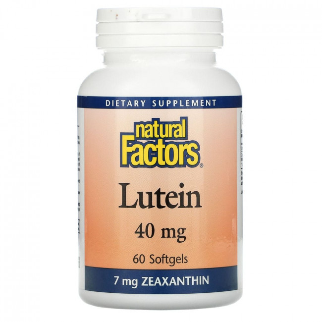 Natural Factors, лютеин, 40 мг, 60 мягких таблеток Natural Factors, лютеин, 40 мг, 60 мягких таблеток