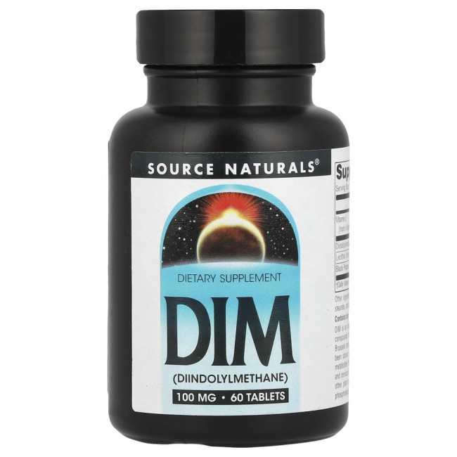 Source Naturals, DIM (дииндолилметан), 100 мг, 60 таблеток Source Naturals, DIM (дииндолилметан), 100 мг, 60 таблеток