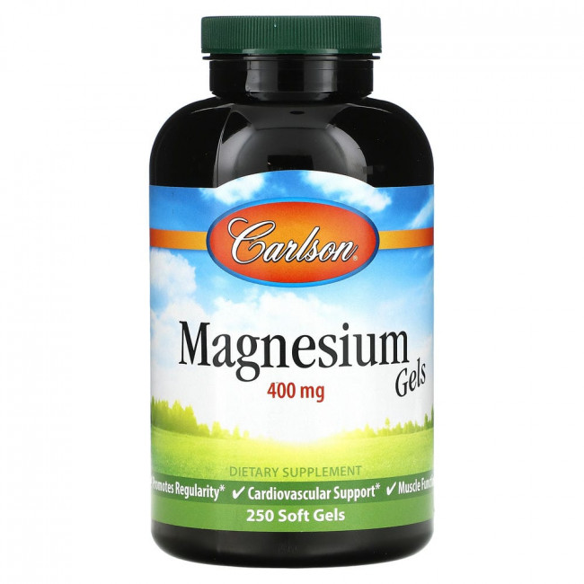Carlson Labs, жидкий магний, 400 мг, 250 капсул