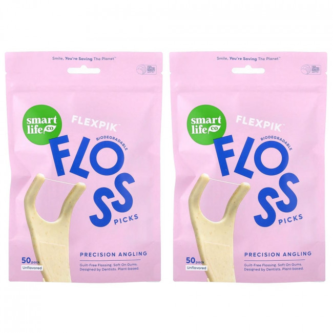 Зубочистки SmartLifeCo Flexpik™ без вкуса, упаковка 100 штук.