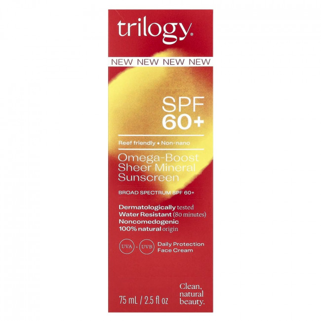 Trilogy, Omega-Boost Sheer Mineral Sunscreen, SPF 60+, 2.5 fl oz (75 ml)