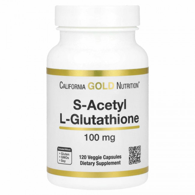 California Gold Nutrition, S-ацетил-L-глутатион, 100 мг, 120 растительных капсул California Gold Nutrition, S-ацетил-L-глутатион, 100 мг, 120 растительных капсул