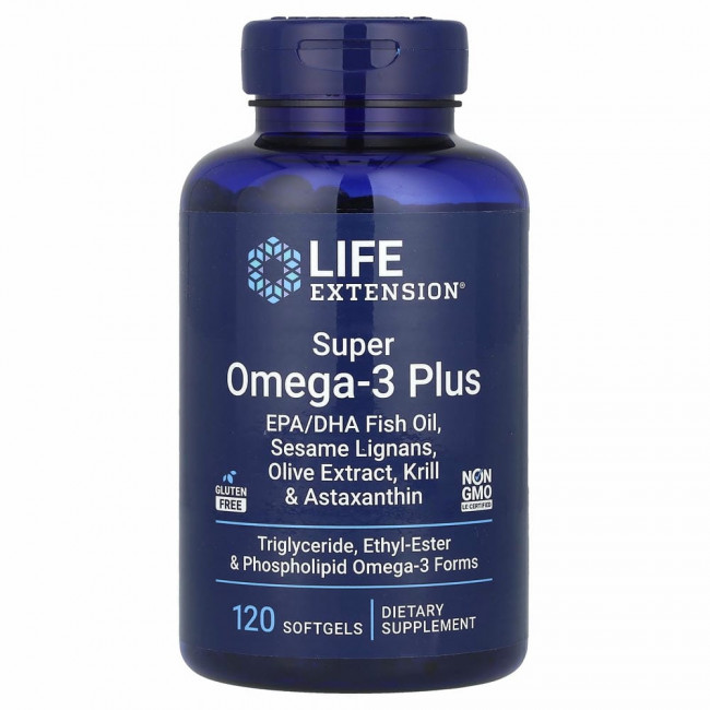 Life Extension, суперомега-3 плюс, 120 капсул Life Extension, суперомега-3 плюс, 120 капсул