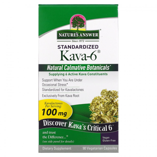 Nature's Answer, Kava-6, 90 Vegetarian Capsules Nature's Answer, Kava-6, 90 Vegetarian Capsules