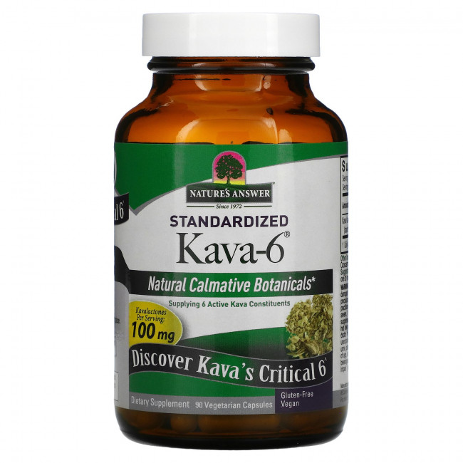 Nature's Answer, Kava-6, 90 Vegetarian Capsules Nature's Answer, Kava-6, 90 Vegetarian Capsules