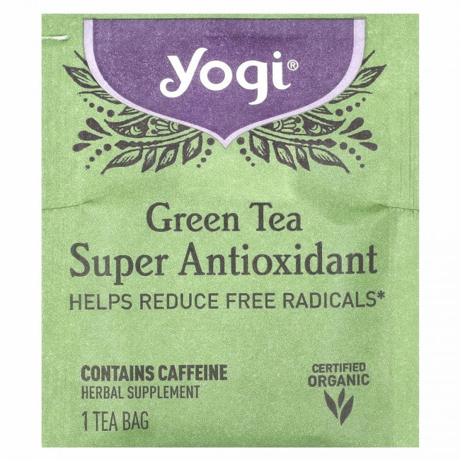 Yogi Tea, мощный антиоксидант зеленого чая, 16 чайных пакетиков, 32 г (1,12 унции) Yogi Tea, мощный антиоксидант зеленого чая, 16 чайных пакетиков, 32 г (1,12 унции)