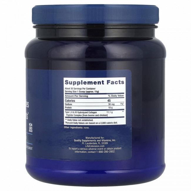Life Extension, Collagen Peptides For Skin & Joints, смесь мультиколлагеновых пептидов, 343 г (12 унций)