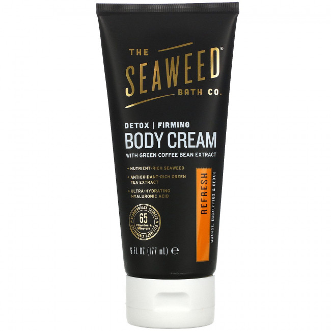 The Seaweed Bath Co., укрепляющий детокс-крем для тела, освежающий, апельсин, эвкалипт и кедр, 177 мл (6 жидк. унций) The Seaweed Bath Co., укрепляющий детокс-крем для тела, освежающий, апельсин, эвкалипт и кедр, 177 мл (6 жидк. унций)