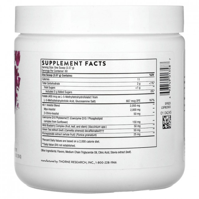 Thorne Research, Ovarian Care, поддержка женского здоровья, ягодное ассорти, 236 г (8,32 унции)