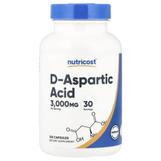 Nutricost, D-аспарагиновая кислота, 120 капсул (750 мг на капсулу)