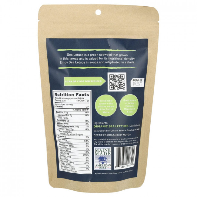 Ocean's Balance, Organic Whole Leaf Sea Lettuce, 1.5 oz (42 g)
