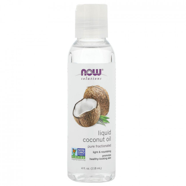 NOW Foods, Solutions, жидкое кокосовое масло, без примесей, фракционированное, 118 мл (4 жидк. унции)