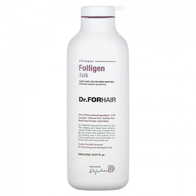 Dr.ForHair, Folligen, шампунь из оригинального шелка, 500 мл (16,91 жидк. Унции)