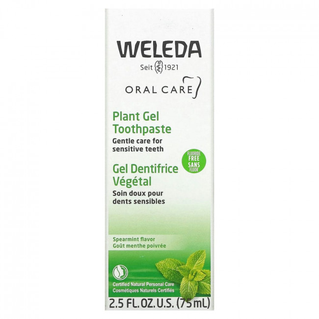 Weleda, Oral Care, гелевая зубная паста с растительными экстрактами, сладкая мята, 75 мл (2,5 жидких унций) Weleda, Oral Care, гелевая зубная паста с растительными экстрактами, сладкая мята, 75 мл (2,5 жидких унций)