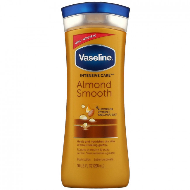 Vaseline, Intensive Care, гладкий лосьон для тела с миндалем, 295 мл (10 жидк. Унций) Vaseline, Intensive Care, гладкий лосьон для тела с миндалем, 295 мл (10 жидк. Унций)