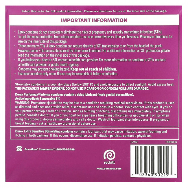 Durex, Pleasure Pack, Regular Fit , 24 Latex Condoms