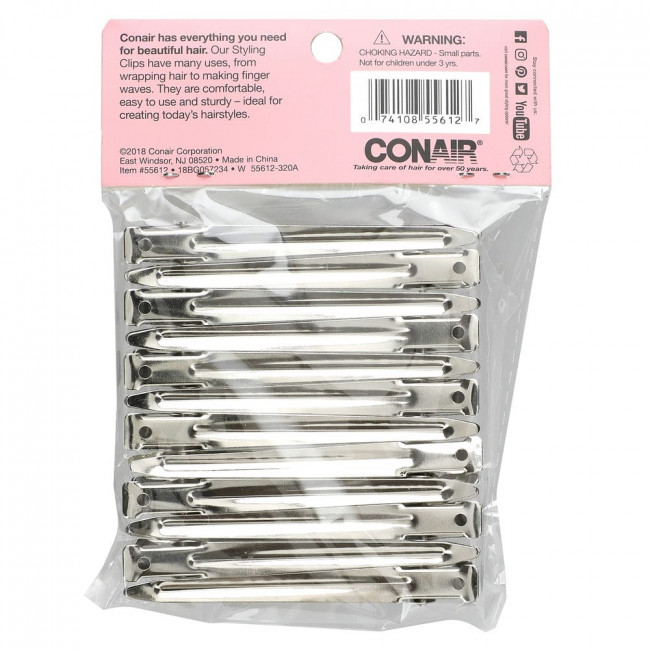 Conair, Многофункциональные надежно фиксирующие зажимы, 12 зажимов для укладки Conair, Многофункциональные надежно фиксирующие зажимы, 12 зажимов для укладки