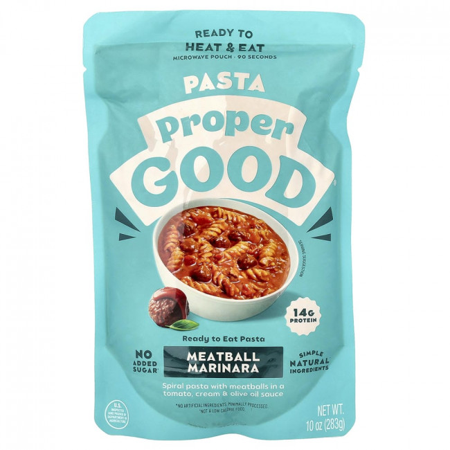Готовая к употреблению паста Proper Good со вкусом фрикаделек в соусе маринара, 283 г (10 унций) Готовая к употреблению паста Proper Good со вкусом фрикаделек в соусе маринара, 283 г (10 унций)