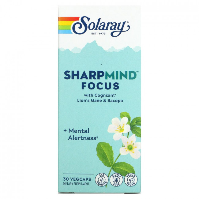 Solaray, SharpMind Focus`` 30 растительных капсул Solaray, SharpMind Focus`` 30 растительных капсул