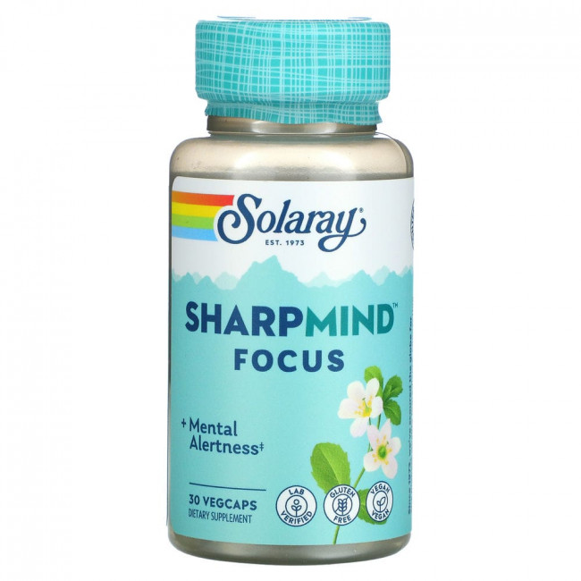 Solaray, SharpMind Focus`` 30 растительных капсул Solaray, SharpMind Focus`` 30 растительных капсул