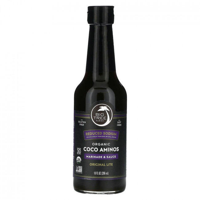Big Tree Farms, Органические кокосовые аминокислоты, маринад и соус, Original Lite, 296 мл (10 жидк. Унций) Big Tree Farms, Органические кокосовые аминокислоты, маринад и соус, Original Lite, 296 мл (10 жидк. Унций)