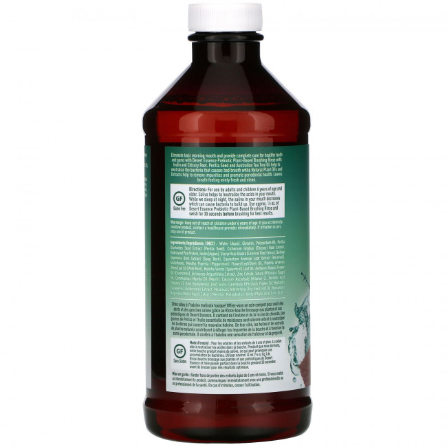 Desert Essence, Пребиотик, ополаскиватель на растительной основе, мята, 467 мл (15,8 жидк. Унции)