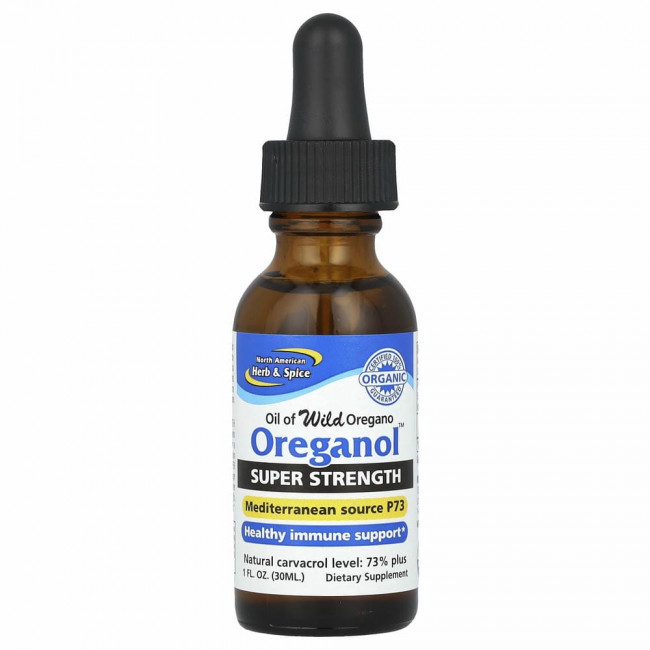 North American Herb & Spice, Oreganol, Super Strength, 30 мл (1 жидкая унция)
