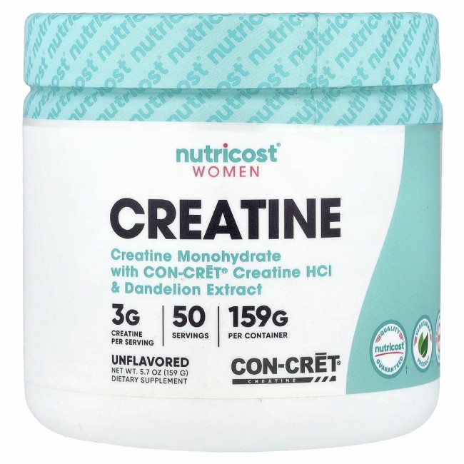 Nutricost, Для женщин, креатин, без добавок, 3 г (159 г)