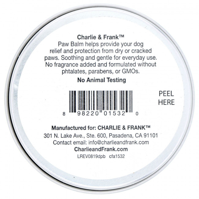 Charlie & Frank, Бальзам для лап собаки, 56,6 г (2 унции) Charlie & Frank, Бальзам для лап собаки, 56,6 г (2 унции)