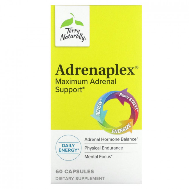 Terry Naturally, Adrenaplex, максимальная поддержка надпочечников, 60 капсул Terry Naturally, Adrenaplex, максимальная поддержка надпочечников, 60 капсул