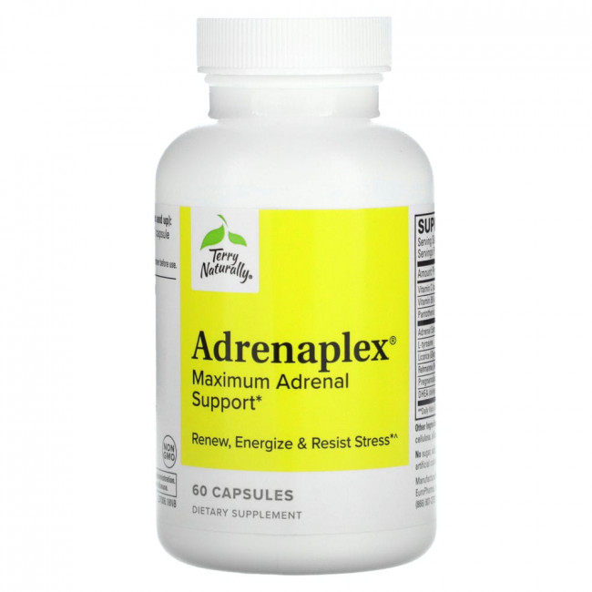 Terry Naturally, Adrenaplex, максимальная поддержка надпочечников, 60 капсул Terry Naturally, Adrenaplex, максимальная поддержка надпочечников, 60 капсул