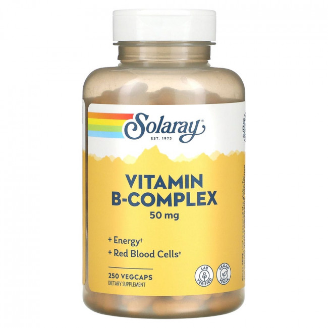 Solaray, B-Complex 50, 250 вегетарианских капсул Solaray, B-Complex 50, 250 вегетарианских капсул