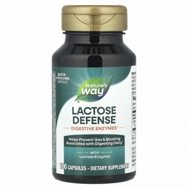 Nature's Way, средство с ферментом лактаза, 100 капсул