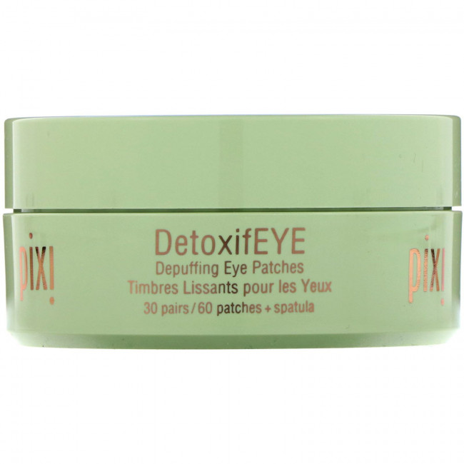 Pixi Beauty, Skintreats, DetoxifEye, патчи для глаз против отечности, 30 пар + лопатка Pixi Beauty, Skintreats, DetoxifEye, патчи для глаз против отечности, 30 пар + лопатка