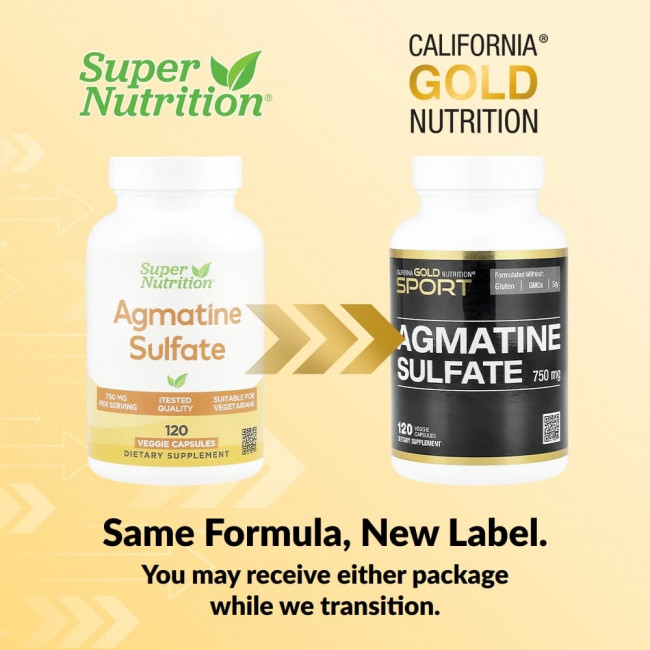 California Gold Nutrition, сульфат агматина, 750 мг, 120 вегетарианских капсул