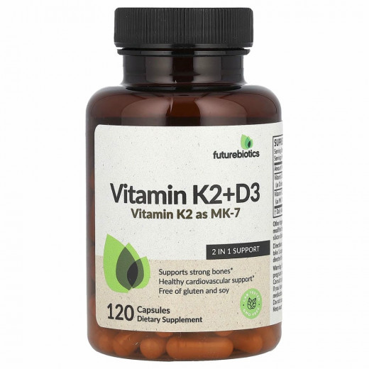 FutureBiotics, витамины K2 + D3 с витамином K2 в виде MK-7, 120 капсул &mdash; 