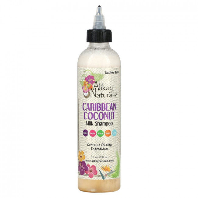 Alikay Naturals, Молочный шампунь, карибский кокос, 237 мл (8 жидк. Унций)
