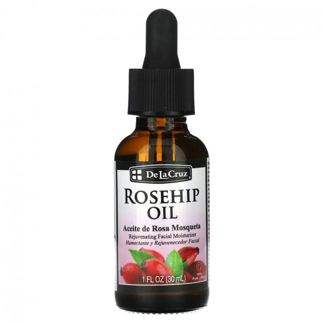 De La Cruz, Rosehip Oil, 100% Pure, Rejuvenating Facial Moisturizer, 1 fl oz (30 ml)