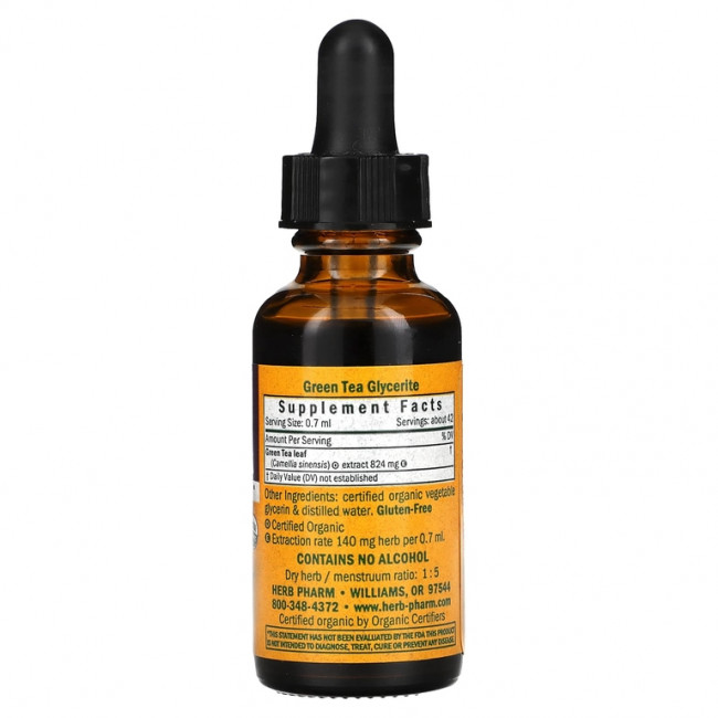 Herb Pharm, зеленый чай, без спирта, 30 мл (1 жидк. унция) Herb Pharm, зеленый чай, без спирта, 30 мл (1 жидк. унция)
