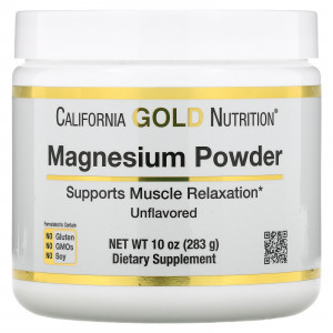 California Gold Nutrition, магний в растворимом порошке с нейтральным вкусом, 283 г (10 унций) California Gold Nutrition, магний в растворимом порошке с нейтральным вкусом, 283 г (10 унций)