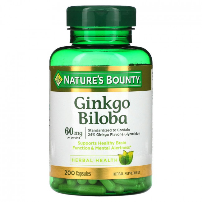 Nature's Bounty, гинкго билоба, 30 мг, 200 капсул Nature's Bounty, гинкго билоба, 30 мг, 200 капсул