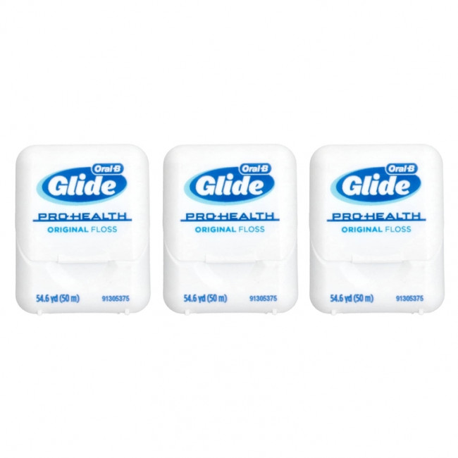 Oral-B, Glide, Pro-Health, оригинальная зубная нить, 3 шт. в упаковке, 50 м (54,6 ярда)