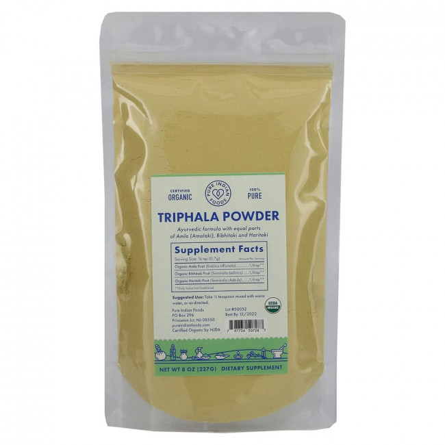 Pure Indian Foods, Органический порошок из трифалы, 227 г (8 унций) Pure Indian Foods, Органический порошок из трифалы, 227 г (8 унций)