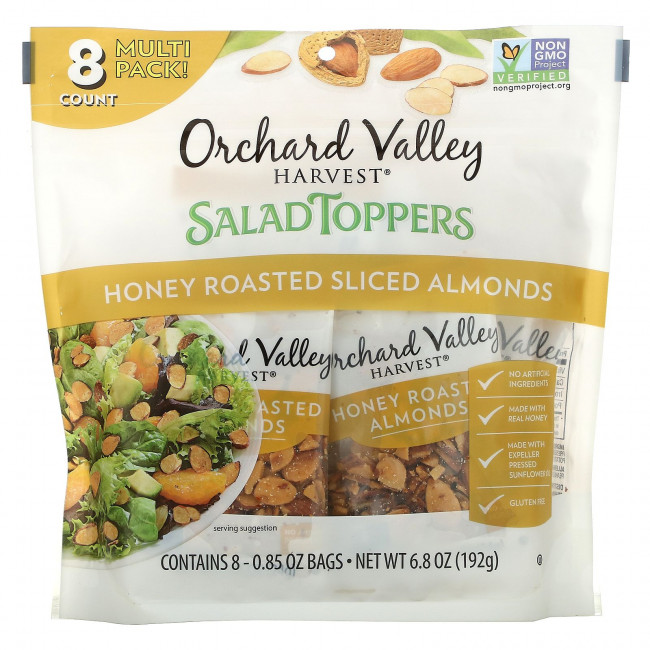 Orchard Valley Harvest, Обжаренный миндаль с медом, 8 пакетиков по 24 г (0,85 унции) Orchard Valley Harvest, Обжаренный миндаль с медом, 8 пакетиков по 24 г (0,85 унции)