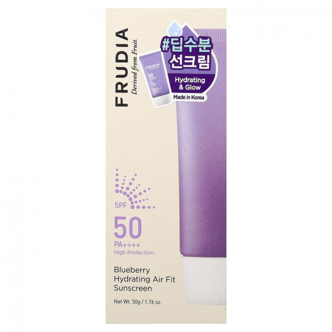 Frudia, увлажняющий солнцезащитный крем с экстрактом черники, SPF 50 PA++++, 50 г (1,76 унции)