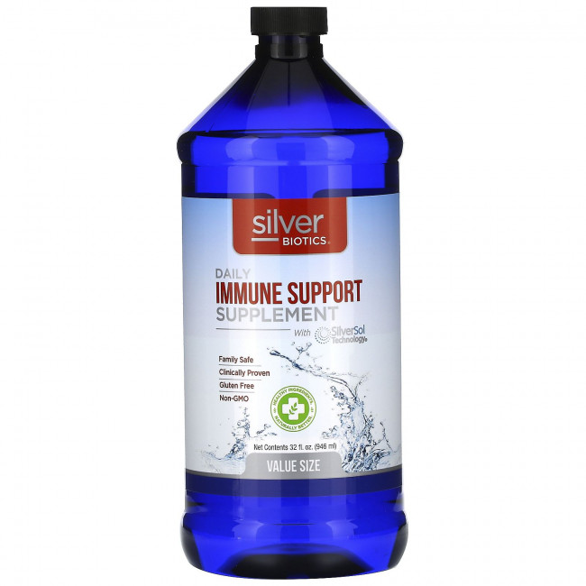 American Biotech Labs, Silver Biotics, ежедневная добавка для укрепления иммунитета с технологией SilverSol, 946 мл (32 жидк. унции) American Biotech Labs, Silver Biotics, ежедневная добавка для укрепления иммунитета с технологией SilverSol, 946 мл (32 жидк. унции)
