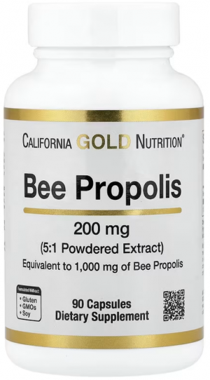 California Gold Nutrition, пчелиный прополис, 1000 мг, 90 капсул