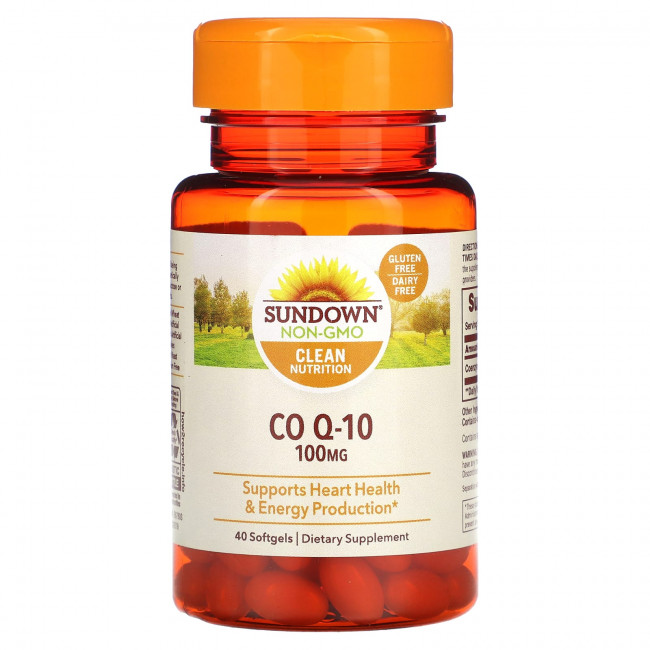 Sundown Naturals, Co Q-10, 100 мг, 40 мягких таблеток Sundown Naturals, Co Q-10, 100 мг, 40 мягких таблеток