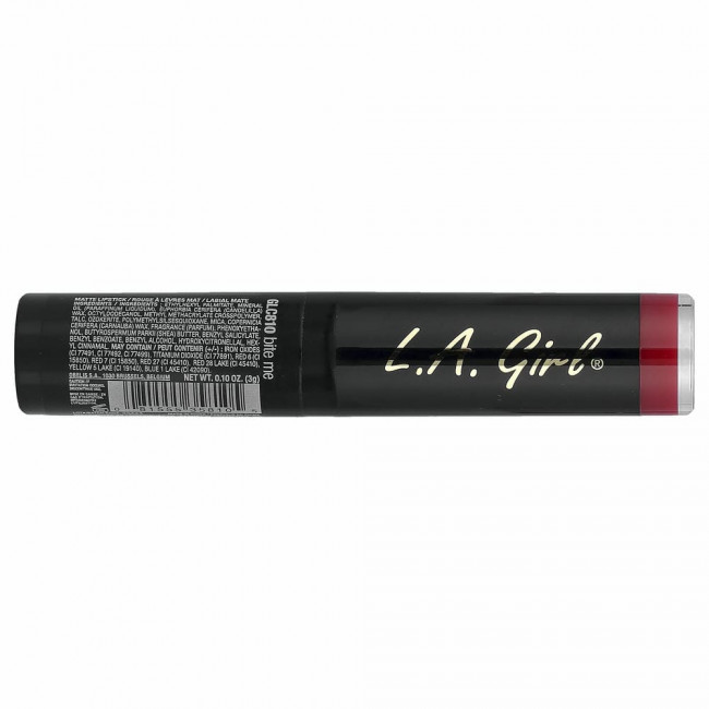 L.A. Girl, Губная помада Matte Flat Velvet, оттенок Bite Me, 3 г
